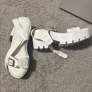 Women's White Platform Sandals